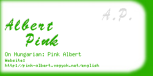 albert pink business card